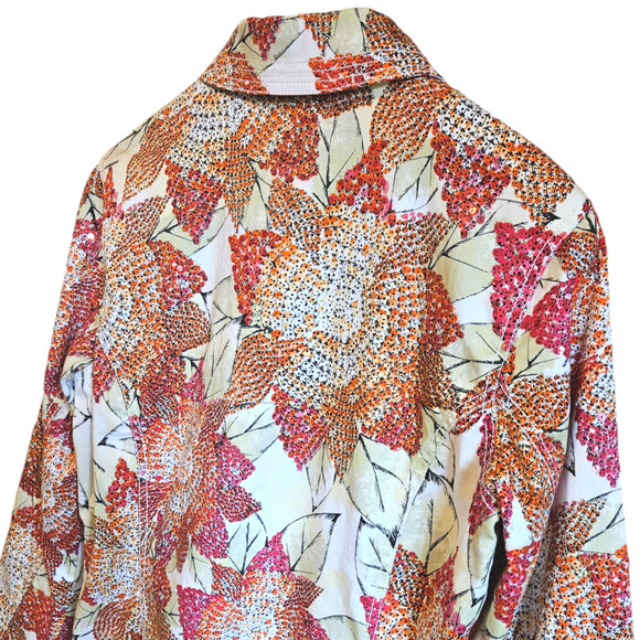 Chico's Floral Sequin Embellished Jacket Multicolor Women's Size 1 (Medium/8) - Picture 9 of 10